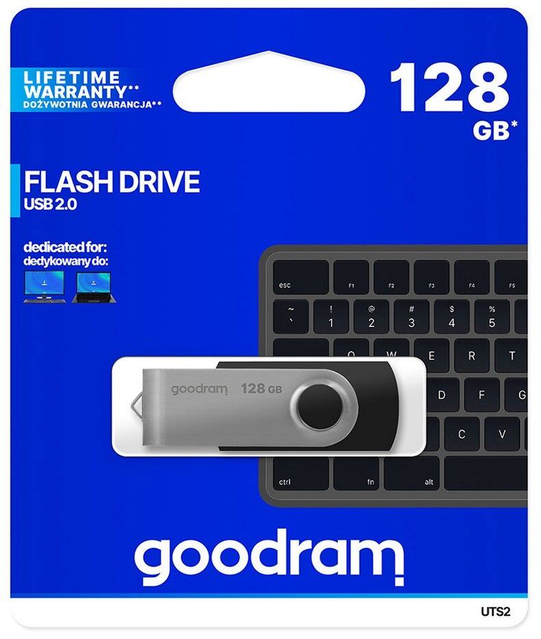 GOODRAM UTS2 Pendrive - 128GB USB 2.0 BLACK