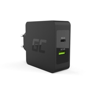 Green Cell Charger USB-C 45W PD with cable USB-C and extra USB port for Asus ZenBook