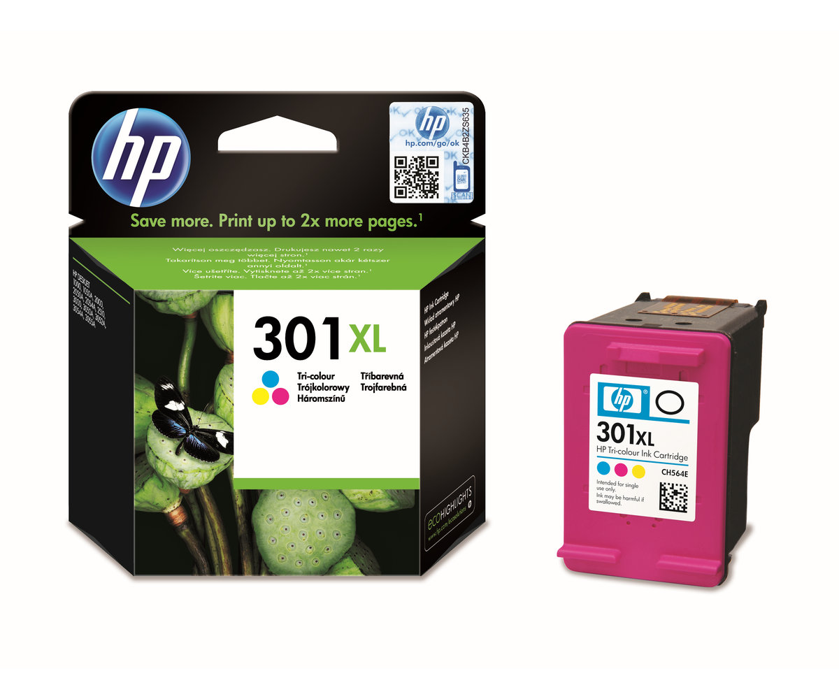Inkoustová kazeta HP 301XL tříbarevná (CH564EE#BA3)