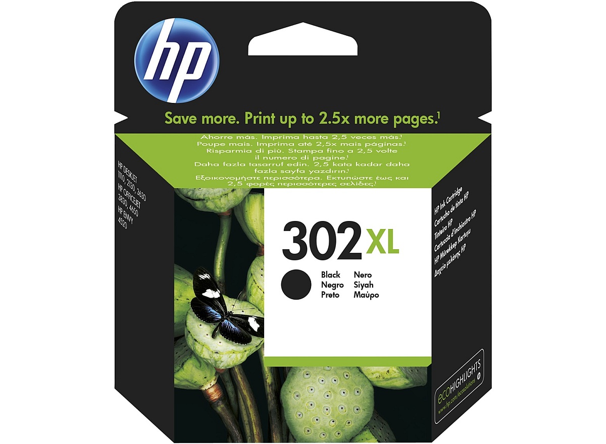 Inkoustová kazeta HP 302XL černá (F6U68AE#BA3)