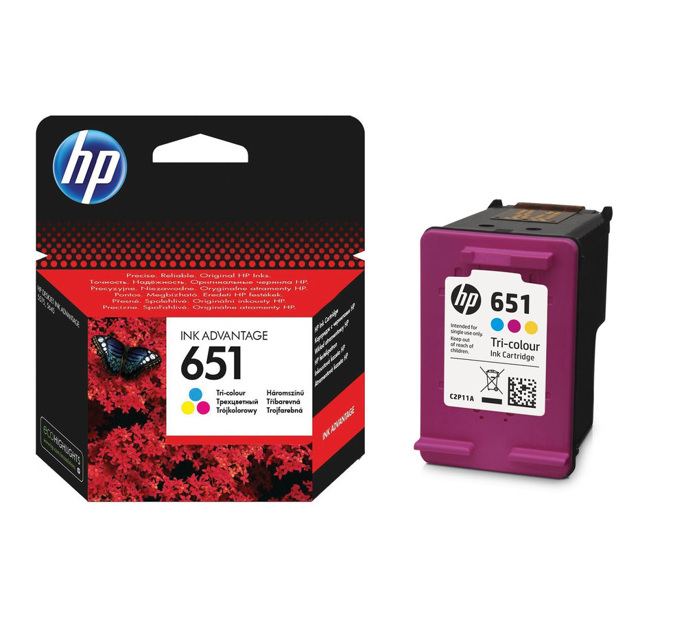 Inkoustová kazeta HP 651 tříbarevná (C2P11AE#BHK)