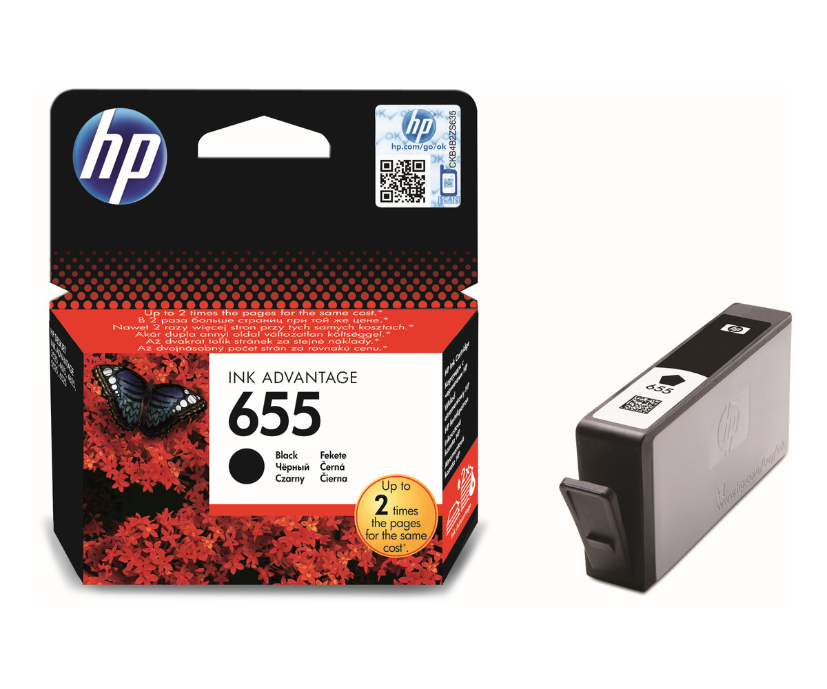 Inkoustová kazeta HP 655 černá (CZ109AE#BHK)