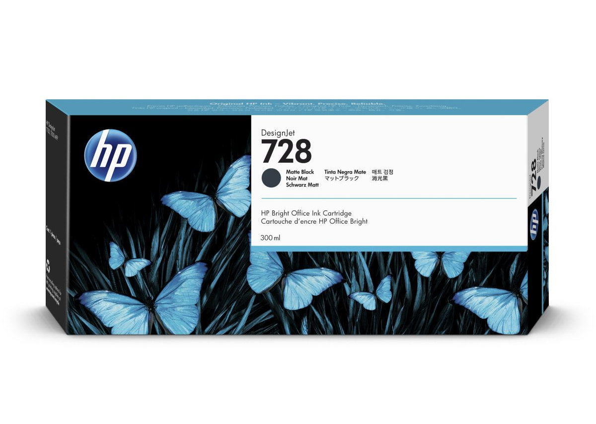 Inkoustová kazeta HP 728 matná černá (300 ml) (F9J68A)
