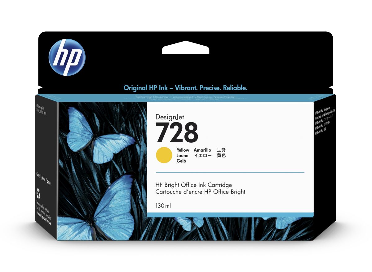 Inkoustová kazeta HP 728 žlutá (130 ml) (F9J65A)