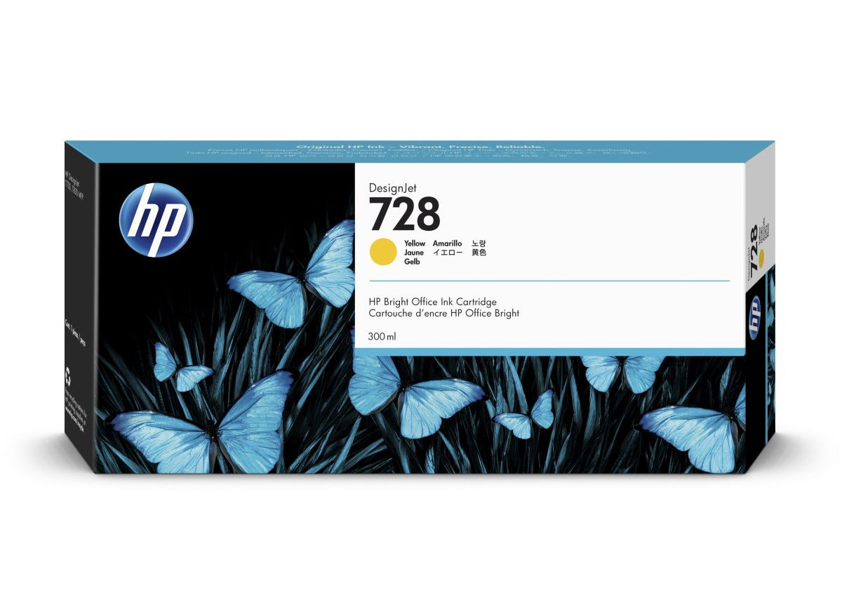 Inkoustová kazeta HP 728 žlutá (300 ml) (F9K15A)