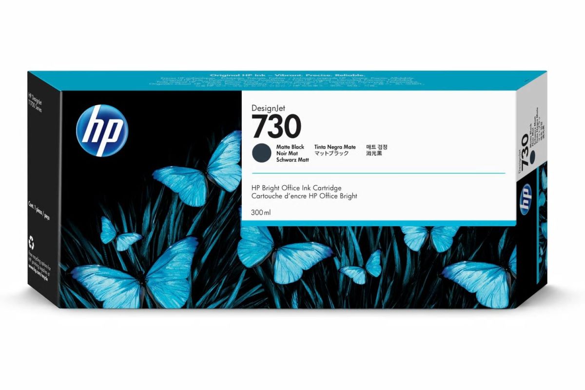 Inkoustová kazeta HP 730 matná černá (300 ml) (P2V71A)