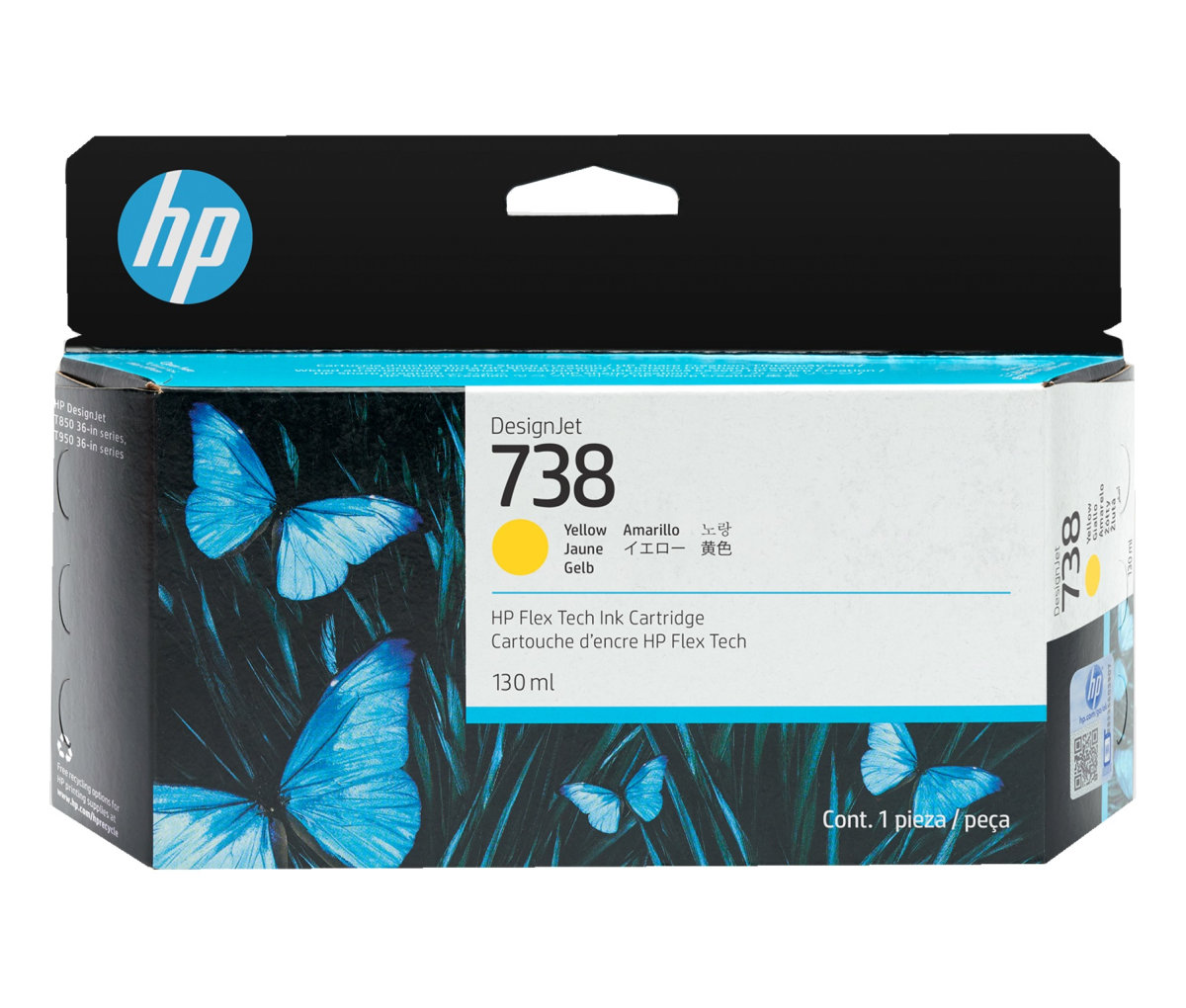 Inkoustová kazeta HP 738 žlutá (130 ml) (498N7A)