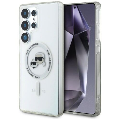 Karl Lagerfeld IML K&CH Heads MagSafe Zadní Kryt pro Samsung Galaxy S25 Ultra Transparent KLHMS25LHLSKCH