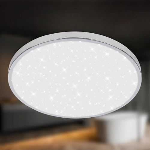 LED stropní svítidlo BRILONER Tak průměr 33cm 22W IP44 hvězdné nebe chrom 3934018 - Obrázek 2
