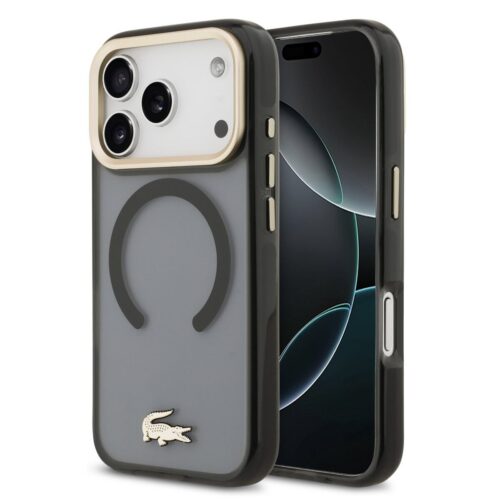 Lacoste PC/TPU Frosted Finish Gold Logo MagSafe Zadní Kryt pro iPhone 17 Pro Black LCHMP17LUFWAK