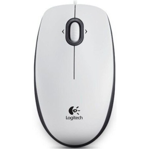 Logitech B100/Kancelářská/Optická/800 DPI/Drátová USB/Bílá 910-003360