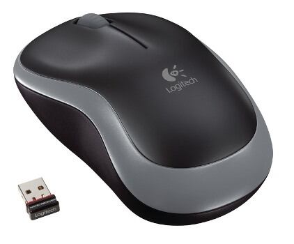 Logitech M185 nano/Kancelářská/Optická/1 000 DPI/Bezdrátová USB/Šedá 910-002238