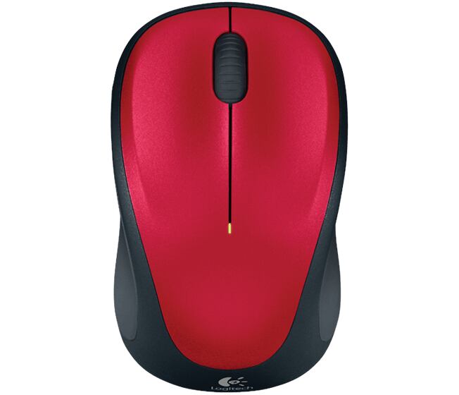 Logitech M235/Cestovní/Optická/1 000 DPI/Bezdrátová USB/Černá-červená 910-002496