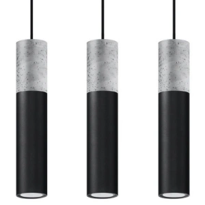Lustr SOLLUX Borgio 3 GU10 3x40W bez zdroje SL.0652 beton a ocel černá