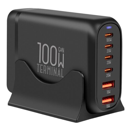 OBAL:ME Terminal GaN Stolní nabíječka 4C2A 100W Black OM100W4C2A
