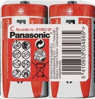 PANASONIC Zinkouhlíkové baterie Red Zinc R14RZ/2P C 1
