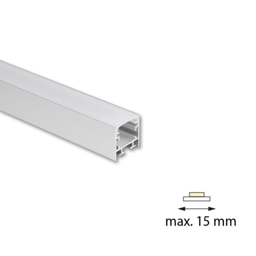 Přisazený hliníkový profil McLED PCA 25x25mm včetně mléčného difuzoru 2m ML-761.049.74.2 - Obrázek 2