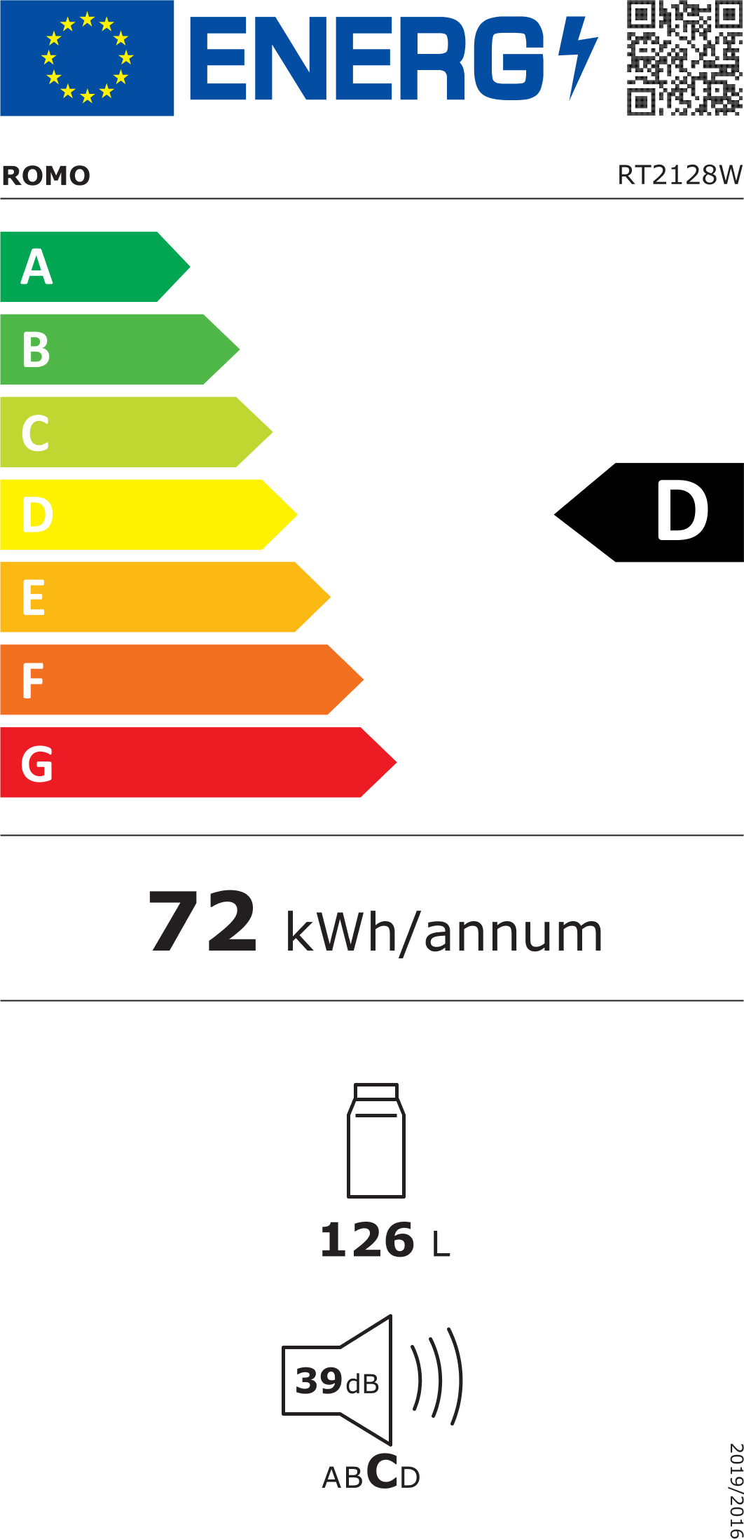 Romo RT2128W monoklimatická lednice - Obrázek 2