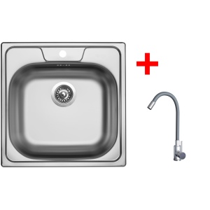 Sinks CLASSIC 480 + ELASTA nerez/šedá