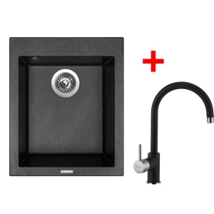 Sinks CUBE 410 Metalblack + Vitalia GR