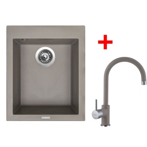 Sinks CUBE 410 Truffle + Vitalia GR