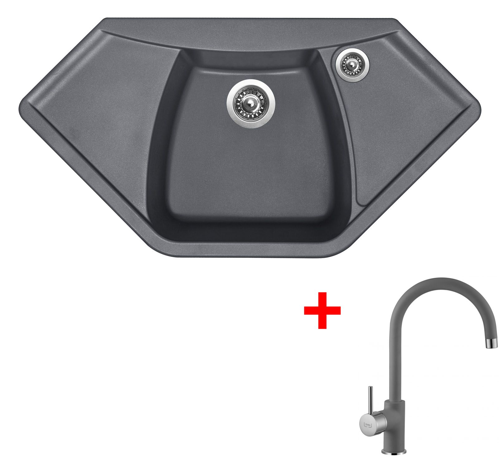 Sinks NAIKY 980 Titanium + Vitalia GR