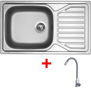 Sinks OKIO 860 XXL + ELASTA nerez/šedá