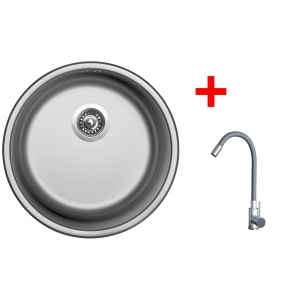 Sinks ROUND 450 + ELASTA nerez/šedá