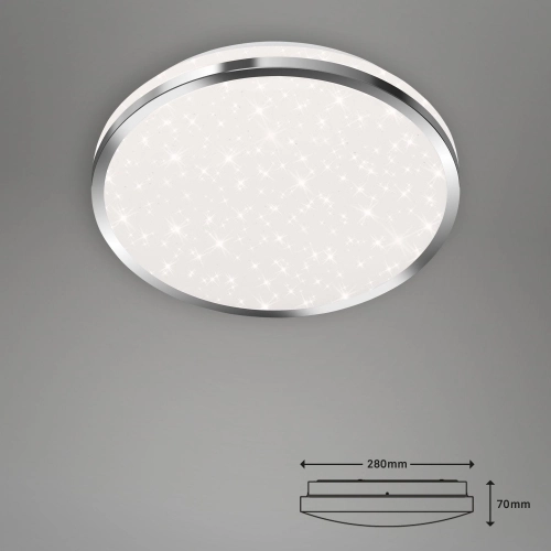 Stropní LED svítidlo hvězdné nebe BRILONER průměr 28cm 12W IP44 chrom 3403018 - Obrázek 2