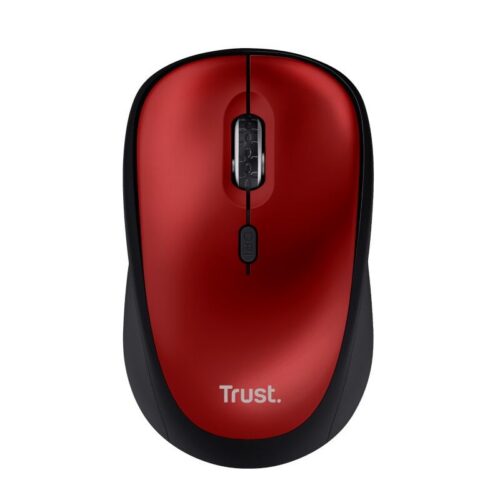 TRUST YVI+/Kancelářská/Optická/Pro praváky/1 600 DPI/Bezdrátová USB/Červená 24550