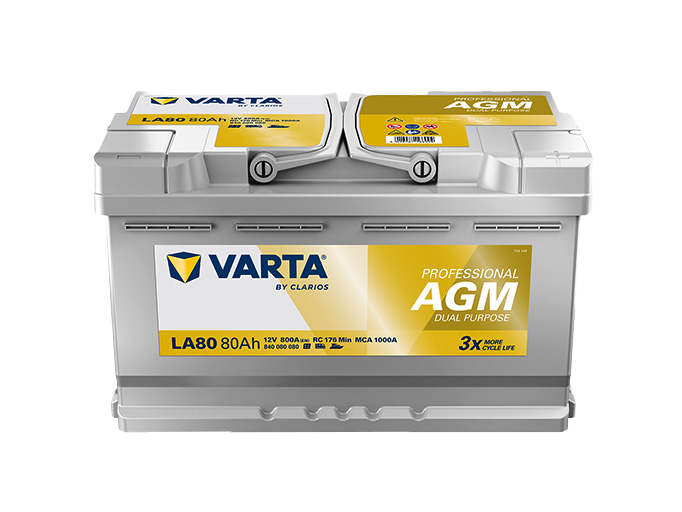 Varta Professional AGM 12V 80Ah 800A 840 080 080 LA80 - Obrázek 2