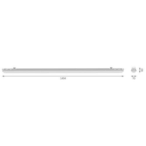 Zářivka LEDVANCE Damp Proof 150cm 52W/4000K neutrální bílá IP65 - Obrázek 2