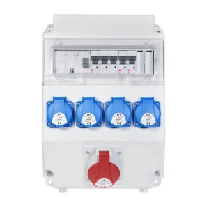 Zásuvková skříň ETI EDS11 RCD 4/1 16 B IP54 4x230V 1x400V/16A/5p 001105455