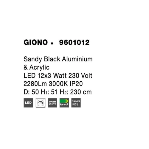 Závěsné LED svítidlo NOVA LUCE GIONO 29W 3000K 9601012 - Obrázek 2