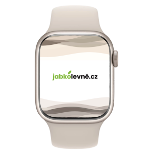 Apple Watch Series 8 45mm GPS (Stav A-) Hvězdně bílý hliník s béžovým sportovním řemínkem MNK43CS/A