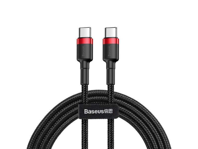 Baseus datový kabel Cafule USB-C PD2.0 1m 60W (20V 3A) černo-červený 6953156285217