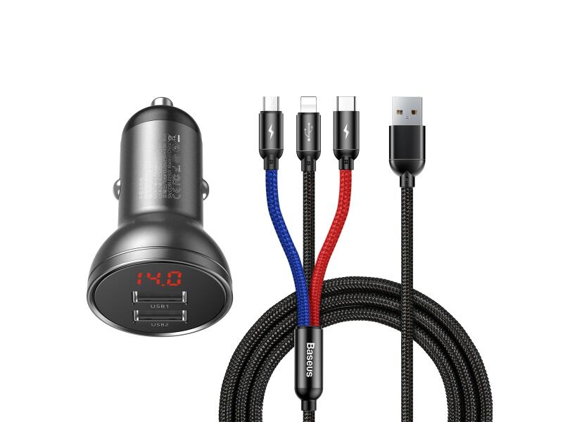 Baseus rychlonabíječka do auta 2xUSB 4