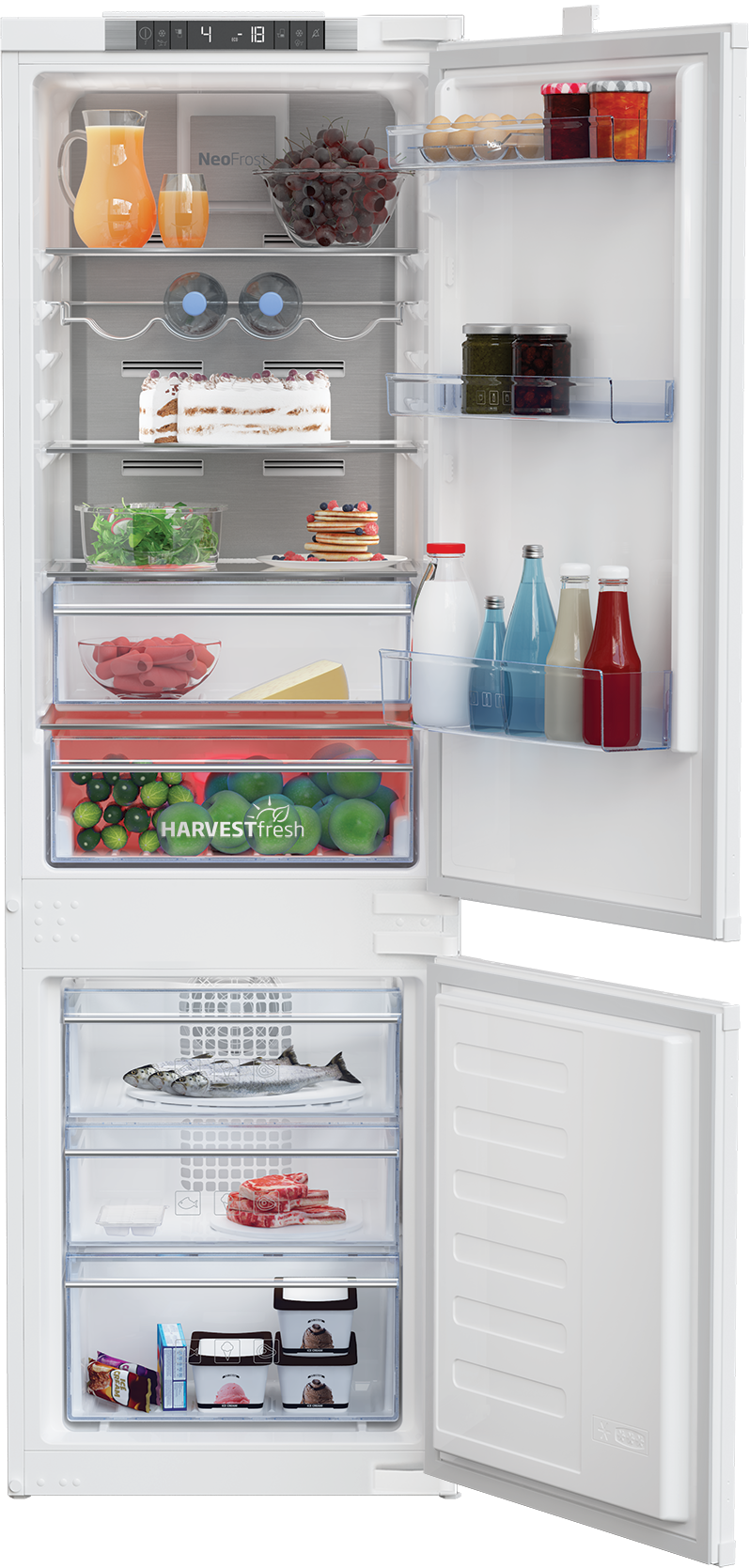 Beko BCNA275E4SN vestavná kombinovaná lednice