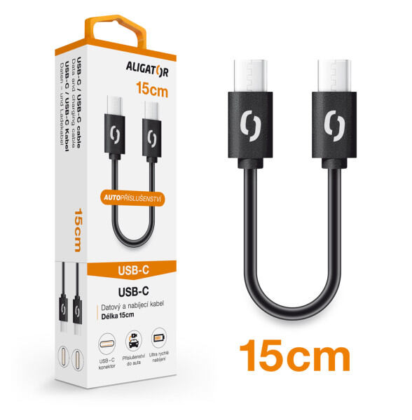 Datový kabel ALIGATOR POWER USB-C/USB-C 15cm