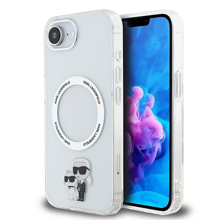 Karl Lagerfeld IML Karl and Choupette MagSafe Zadní Kryt pro iPhone 16e/17e Transparent KLHMPSE4HNKCIT